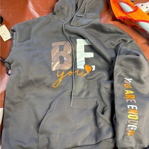 Gray Hoodie with Motivational Print